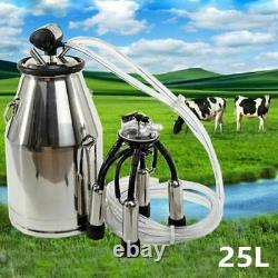 Machine à traire portable de seau à lait de vache en acier inoxydable de 25L