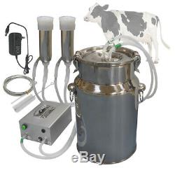 Traire La Vache Machine, Hantop Automatique Pulsating Pompe À Vide Milker 7l Bucket