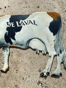 Vintage Delaval Plaque D'étain Canada Lait Vache Laitière Crème Laiteuse Ferme Agricole Suède