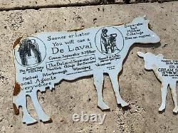 Vintage Delaval Plaque D'étain Canada Lait Vache Laitière Crème Laiteuse Ferme Agricole Suède