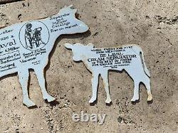 Vintage Delaval Plaque D'étain Canada Lait Vache Laitière Crème Laiteuse Ferme Agricole Suède