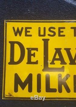 Vintage Nous Utilisons Delaval Milker Signe Dairy Vache Ferme Feed Seed Farmhouse