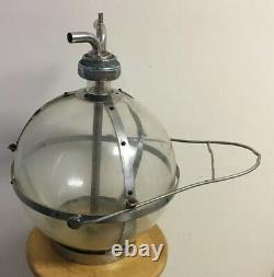 Vtg Metal Glass Chore-boy Machine De Traite Globe Conteneur De Bouteille Ferme Laitière De Vache