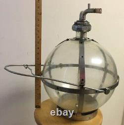 Vtg Metal Glass Chore-boy Machine De Traite Globe Conteneur De Bouteille Ferme Laitière De Vache